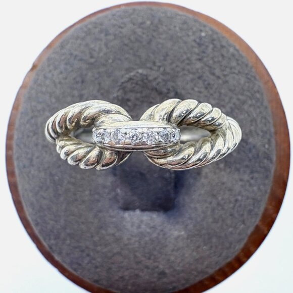 David Yurman Jewelry - VTG David Yurman Cable Loop Diamond Band Ring Size 5.75
